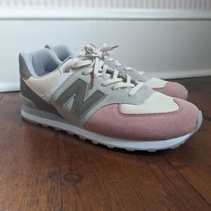 New Balance 574 Pink Olive Leather